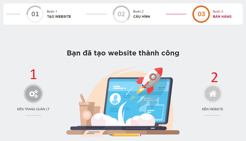 tạo website thành công